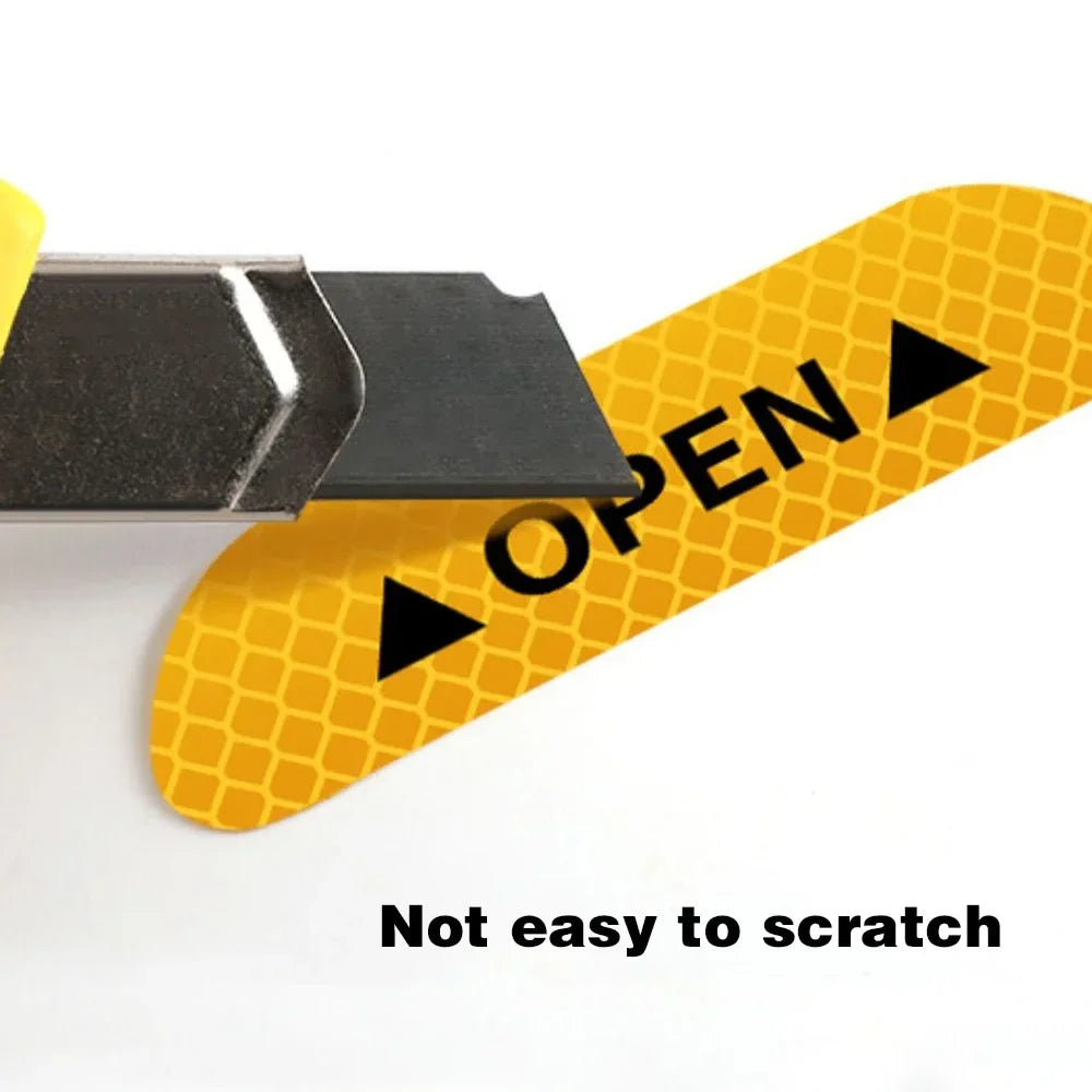 4PCS Reflective Car Door Sticker Safety Warning Reflector Tape additional angle
