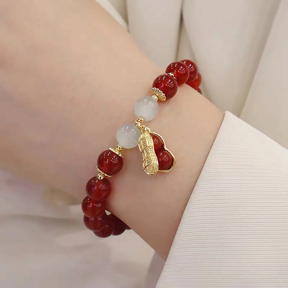 Crystal Butterfly Pendant Bracelet | Colorful Glass Bead Jewelry for Women additional angle