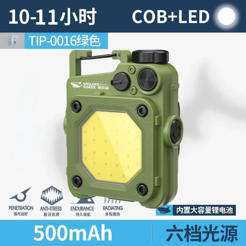 SMILING SHARK Flashlight Magnetic Clip Running Light | Rechargeable Outdoor Camping L alternate view