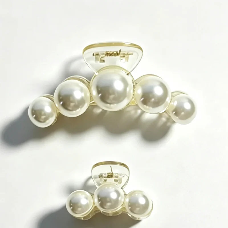 1/4pcs White Pearl Hair Clip Claw for Woman Korean Elegant Shark Clip Fashion Girl's Ponytail Clip Hair Accessories