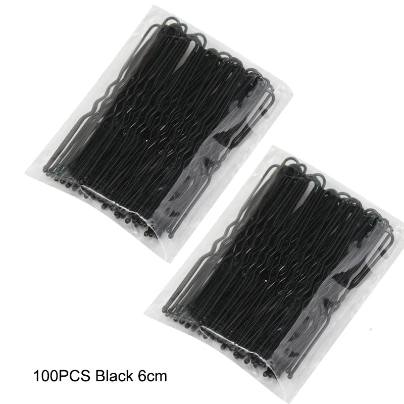 50/100/150PC Black Hairpins For Women Hair Clip Lady Bobby Pins Invisible Wave Hairgri close-up view