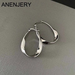 Geometric Twisted Hoop Earrings | Niche Design Statement Jewelry for Women