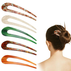 U-shaped Female Hairpin Mineral Patterned Meatballs Hairpin Vintage Chinese