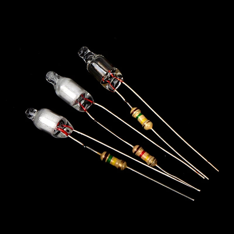 10Pcs Neon Light Bulbs 4x10mm 5x13mm 220V | Main Power Indicator with Built-in Resistor detail view