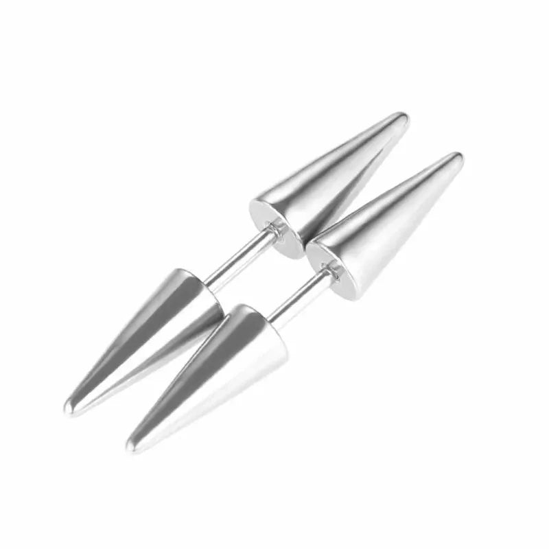 1Pair Fashion 316L Stainless Steel Spike Stud Earrings for Women Men, Classic Cartila alternate view