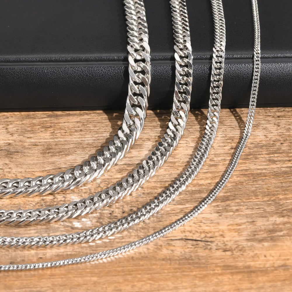 Men's Chunky Miami Cuban Chain Necklace | Vintage Punk Hip Hop Stainless Steel Link additional angle