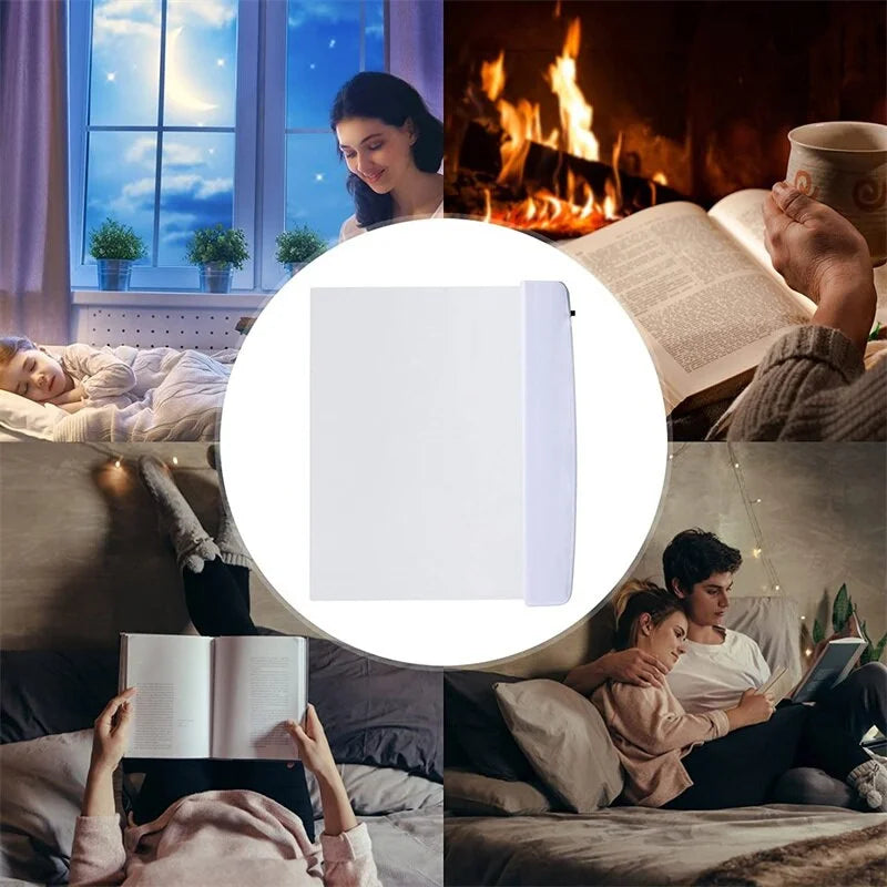 Flat Panel LED Book Light | Eye-Caring Portable Reading Lamp for Bed Travel additional angle