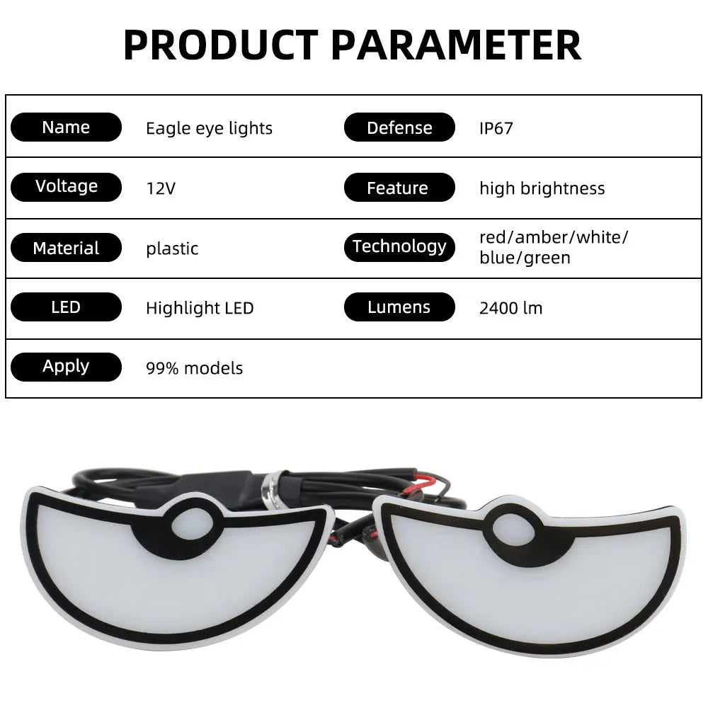2PCS Car LED Demon Eye Light | Universal Dynamic Strobe Turn Signal Decorative Lights lifestyle view