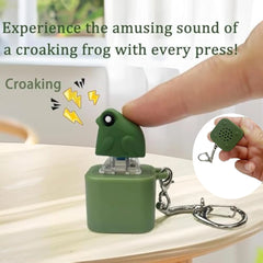 Croaking Frog Fidget Toy Keychain Rechargeable Frog Keychain with Sound & LED Lights, Fu detail view