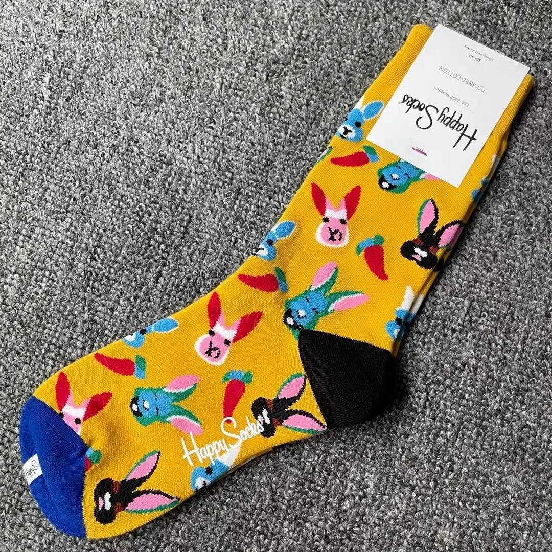 Multicoloured Socks Women Men Sports Socks Funky Dress Socks Casual Cotton close-up view