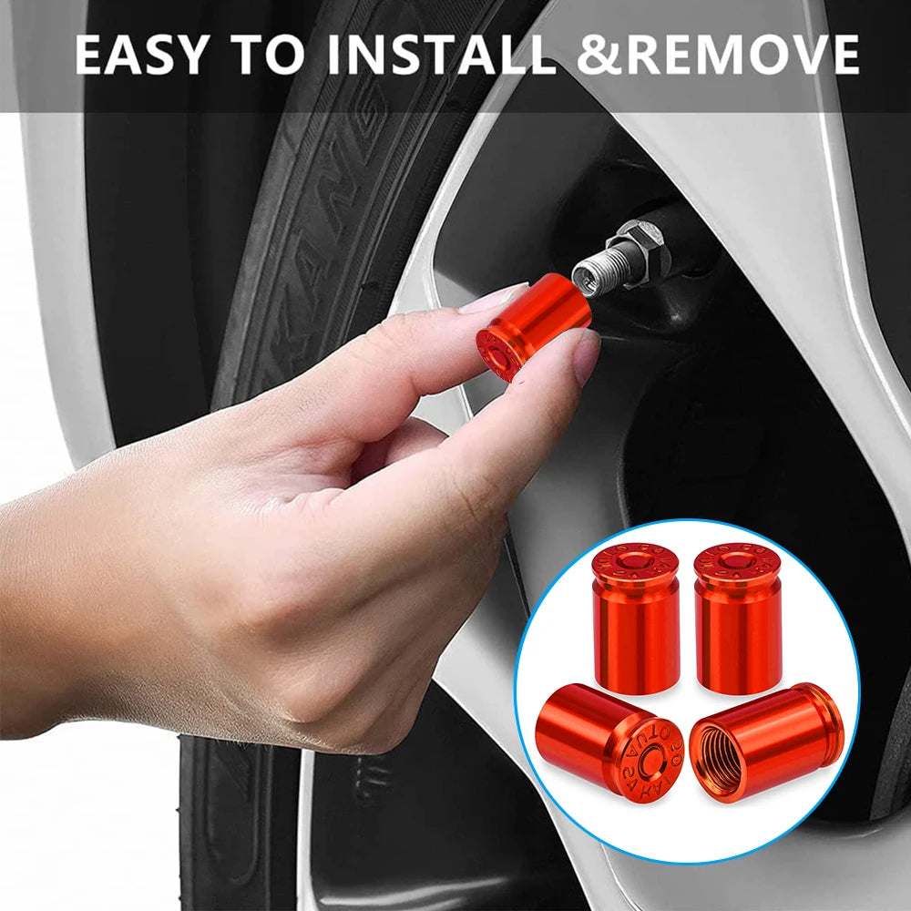 4PCS Tire Valve Stem Caps Leak Proof Universal Car Stem Covers detail view