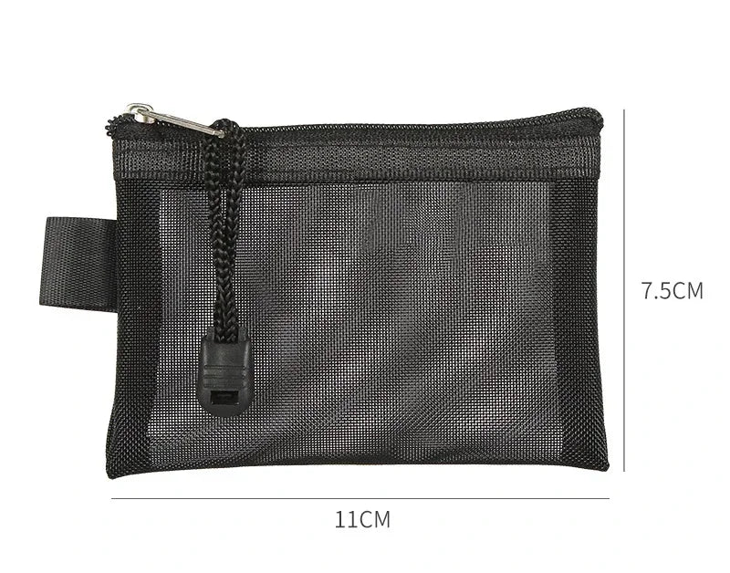 Mini Clear Nylon Mesh Zipper Coin Purse | Portable Wallet for Cards, Keys, and Lipsti alternate view