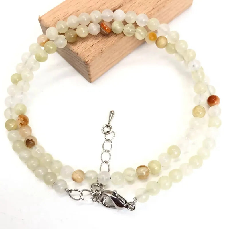 2025 Natural Stone Crystal Choker Necklace | 4mm Bohemian Adjustable Choker additional angle