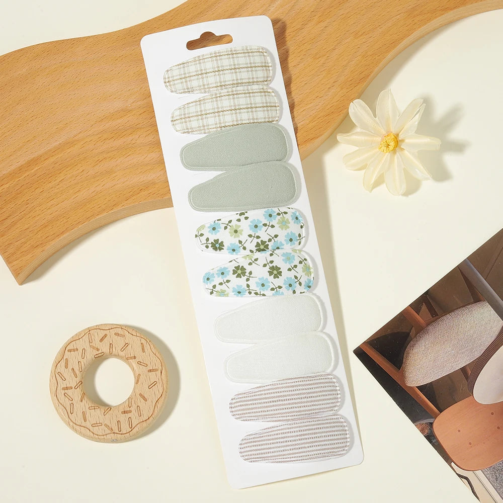 10PCS/Set New Fabric BB Hair Clip Children's Girls' Teenagers' Side Bangs Clip Girls' Party Daily Decoration Hair Accessories
