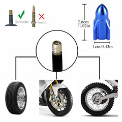 4Pcs/Set Aluminum Rocket Tire Valve Caps for Car Motorcycle Bike Alloy Tyre Valve Cov alternate view