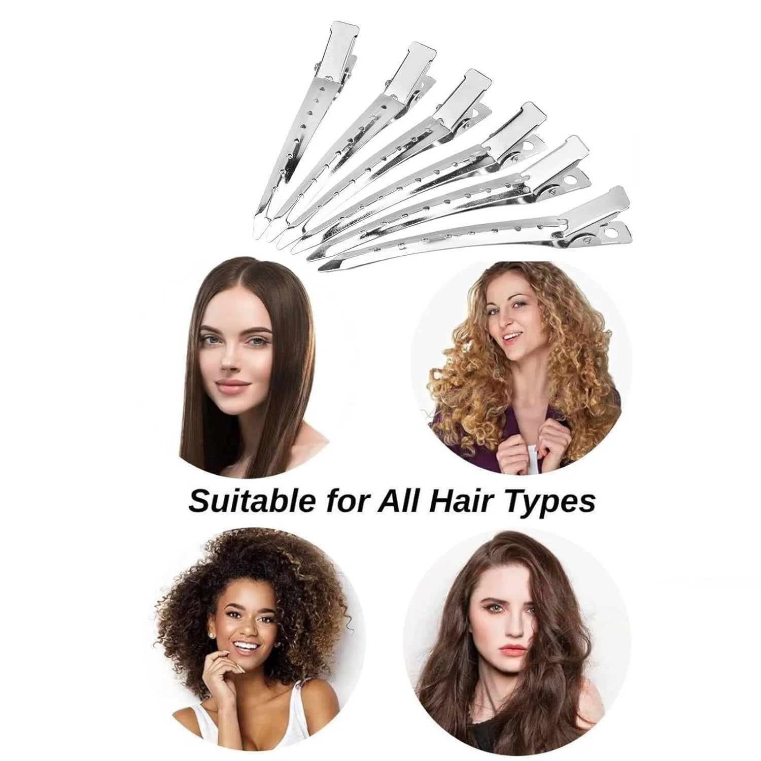 Hair Salon Hair Clips Metal Duckbill Crocodile Curling Hair Styling Clips Barber Shop close-up view