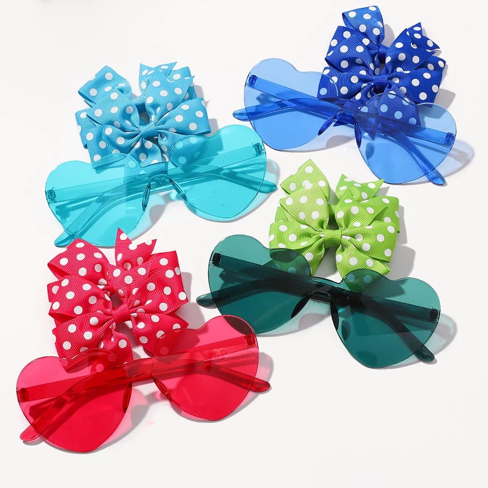 3Pcs/Pack Solid Dot Hair Bows Clip Girls Boutique Bowknot Hair Clips Kids Colorful He alternate view