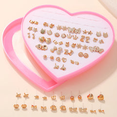 36 Pairs Cute Stud Earrings Assorted Snowflakes Cat Butterfly | Fashion Jewelry Gift alternate view