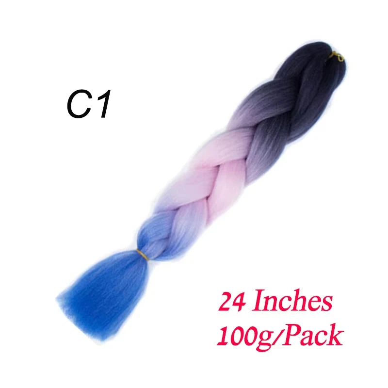 Lihui Pre Stretched Jumbo Braid Hair Extensions 24 inch | Kanekalon Synthetic Hair for close-up view