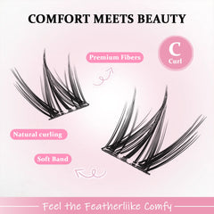 100/120pcs Self-Adhesive Eyelash Cluster Set Doll & Cat Eye Styles, Wispy, Curved, Lightweight, Natural to Glamorous Look