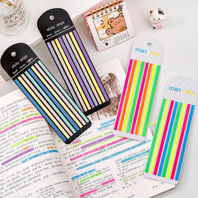 160Pcs Color Stickers Transparent Fluorescent Index Tabs | Sticky Note Flags for Scho alternate view