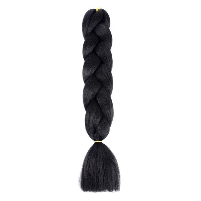 24Inch Synthetic Long Box Jumbo Braiding Hair Extensions Yaki Straight Texture for Wom close-up view