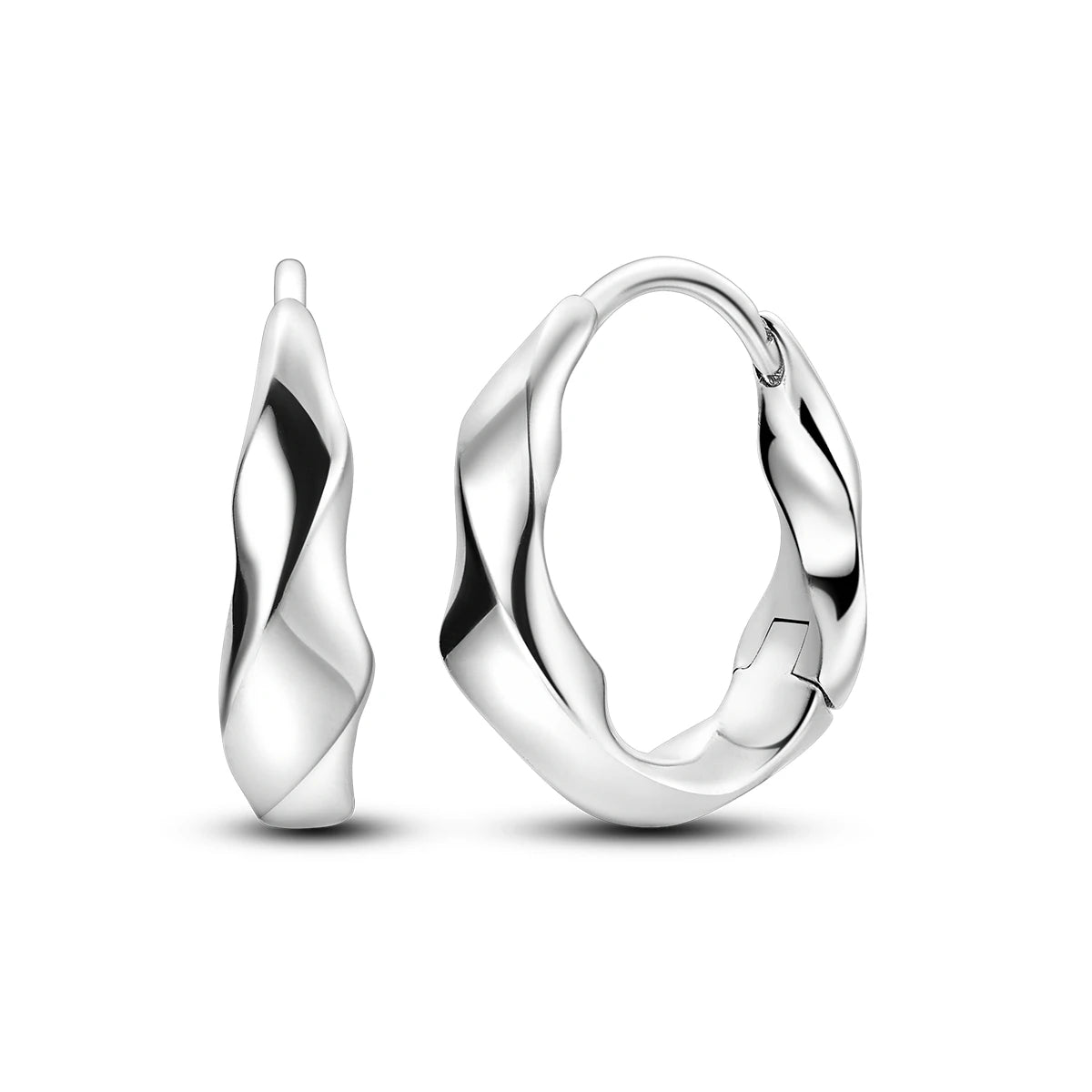 Original 925 Sterling Silver Women Hoop Earrings High Quality Shine Zircon U Shaped Clas detail view