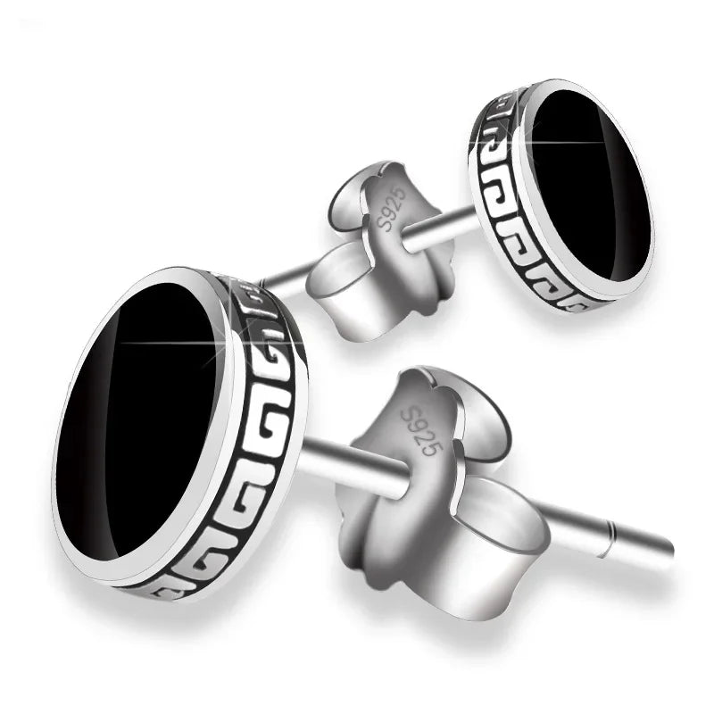 Lihong Personalized 925 Silver Earrings Men'S Single Earrings Street Punk Hip-Hop Jewe close-up view