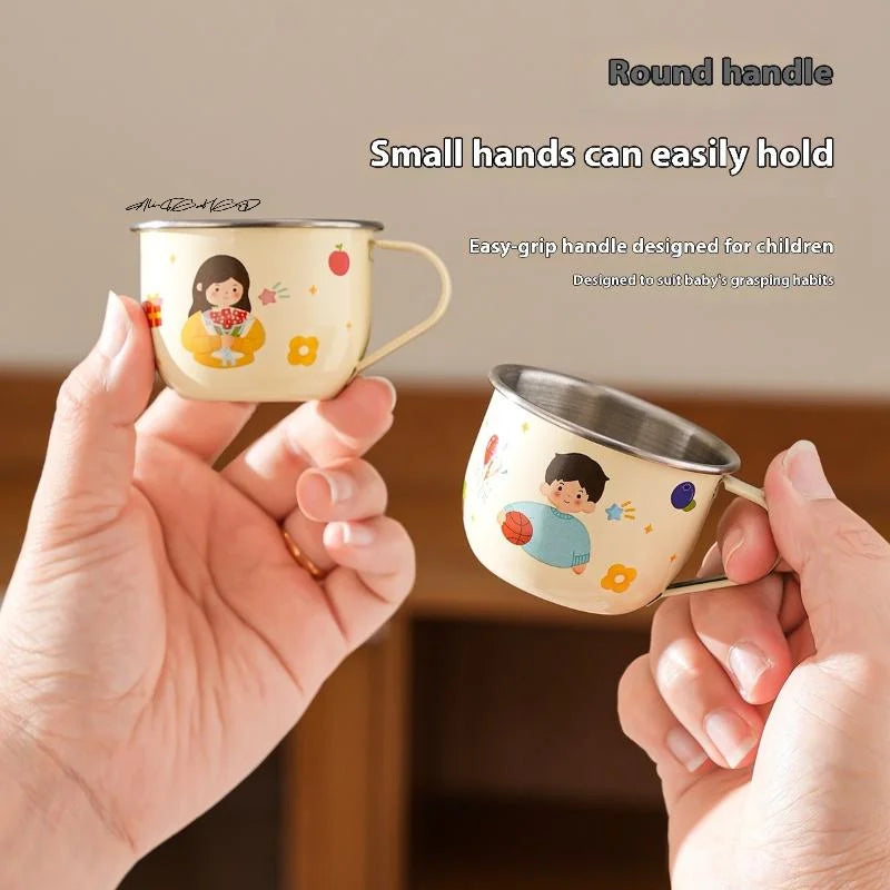 Stainless Steel Water Cup Mug for Kids 80/220ml Anti Scalding Mini Cute Drinking Coffee Cup for Milk