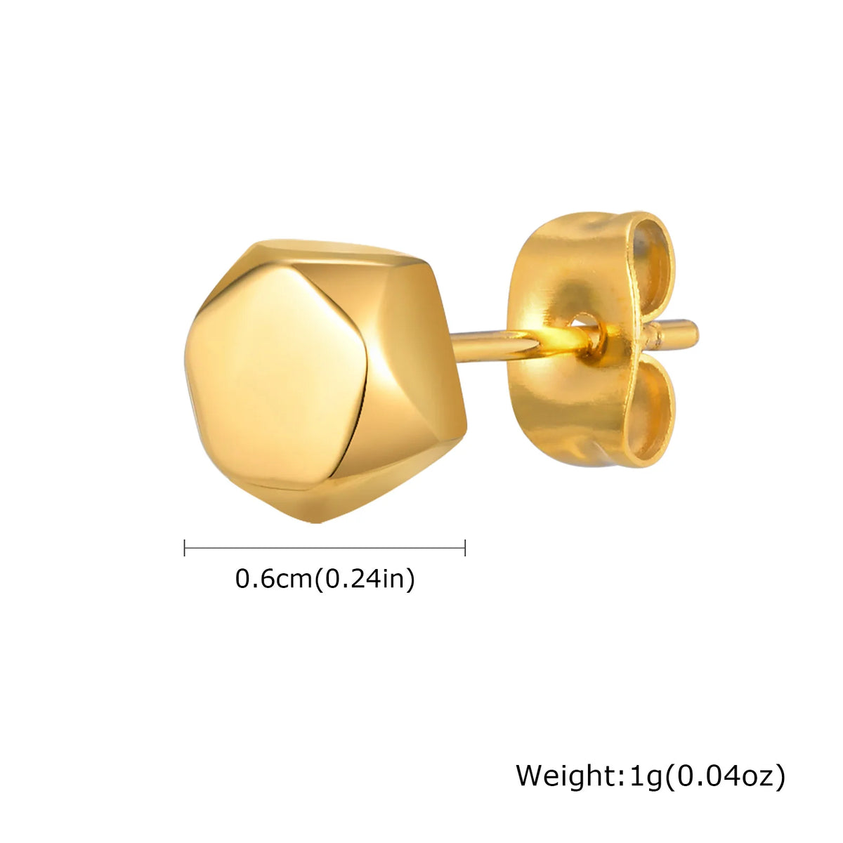 Gold Color Stud Earrings for Men Boys,Anti Allergy Stainless Steel Small Earrings,Hip alternate view