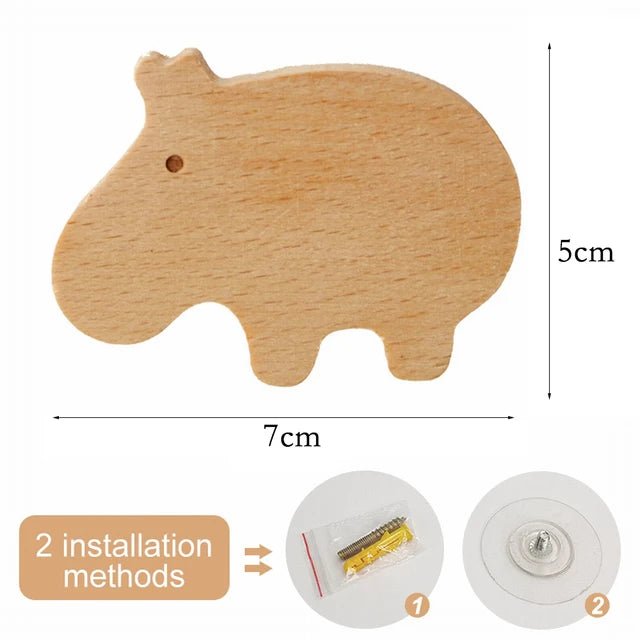 Wooden Animal Hook | Cute Wall Mounted Coat and Key Holder lifestyle view
