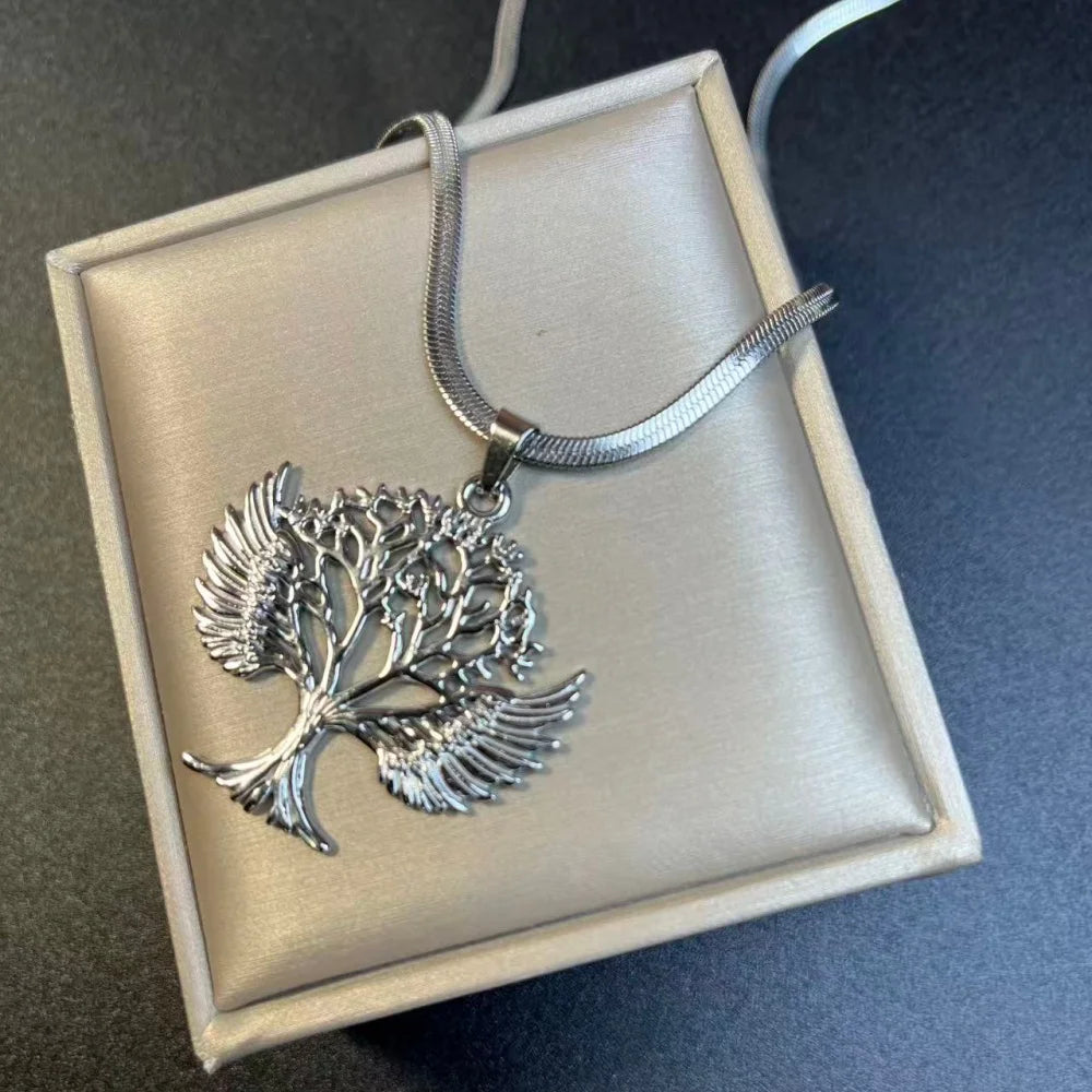 Tree of Life Pendant Necklace | Stainless Steel Family Tree Jewelry for Men and Wom additional angle
