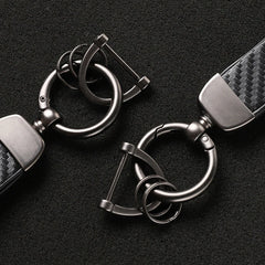 Kawasaki Carbon Fiber Keychain | Microfiber Leather Key Ring for Z400 Z900 Z800 Z750 Z10 detail view