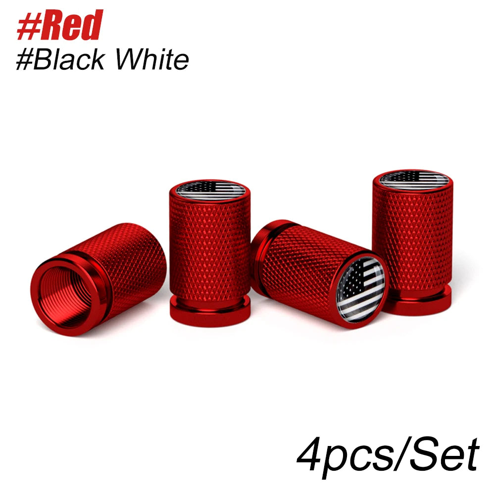 America National Flag Valve Stem Caps 4 Pcs