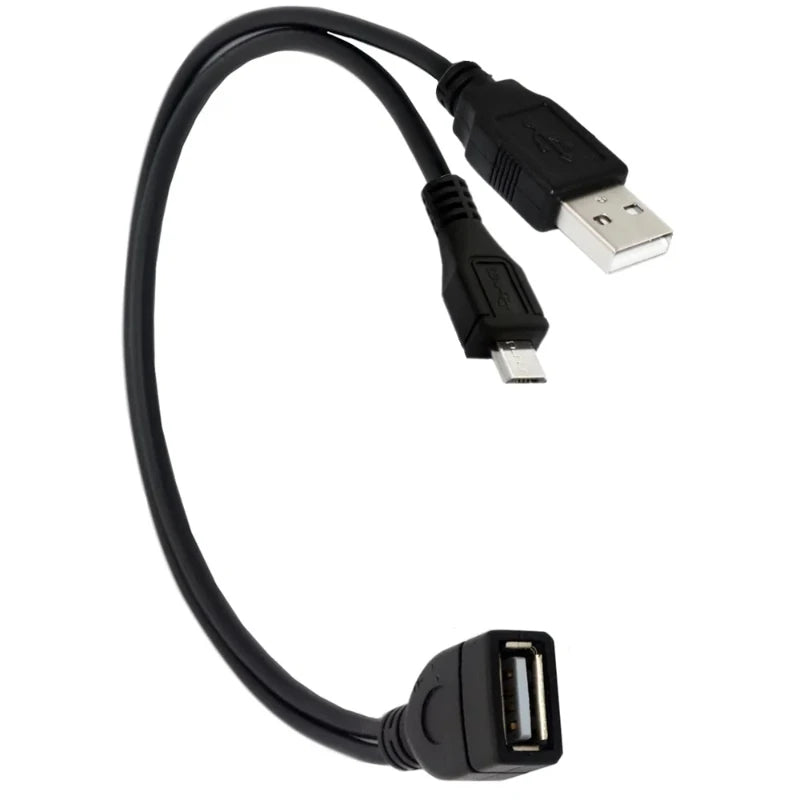 2-in-1 Micro USB to USB OTG Adapter with Power Cable | For Fire Stick, PlayStation additional angle