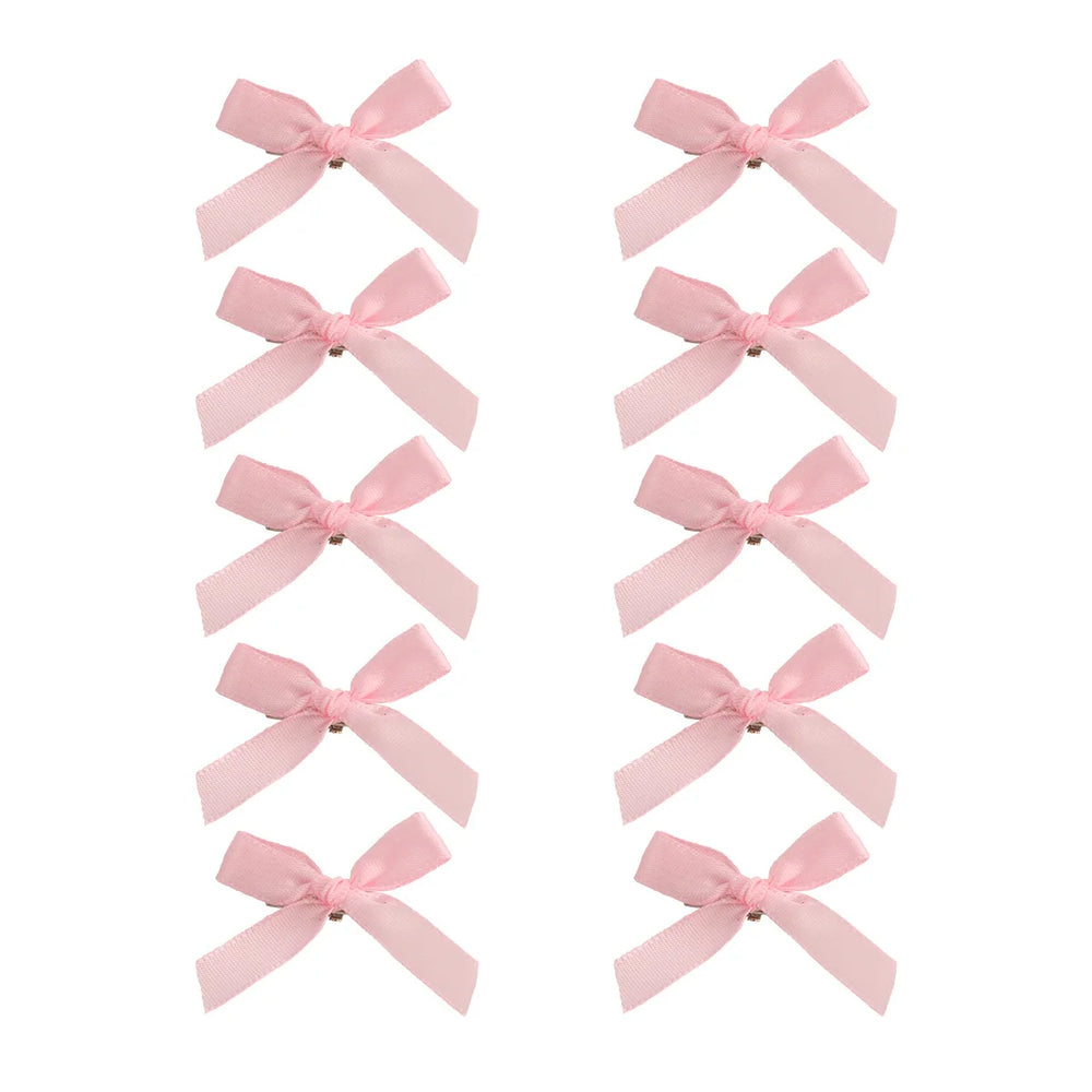 10pcs 4cm Cute Ribbon Bow Hair Clips Girls Korean Style Bowknot Mini Clip Hairpin Bar alternate view