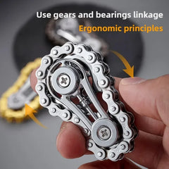 Chain Tooth Mechanical Flywheel Fidget Spinner | Metal Bike Chain EDC Stress Relief Toy detail view