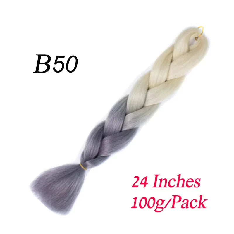 Lihui Pre Stretched Jumbo Braid Hair Extensions 24 inch | Kanekalon Synthetic Hair for African Braids