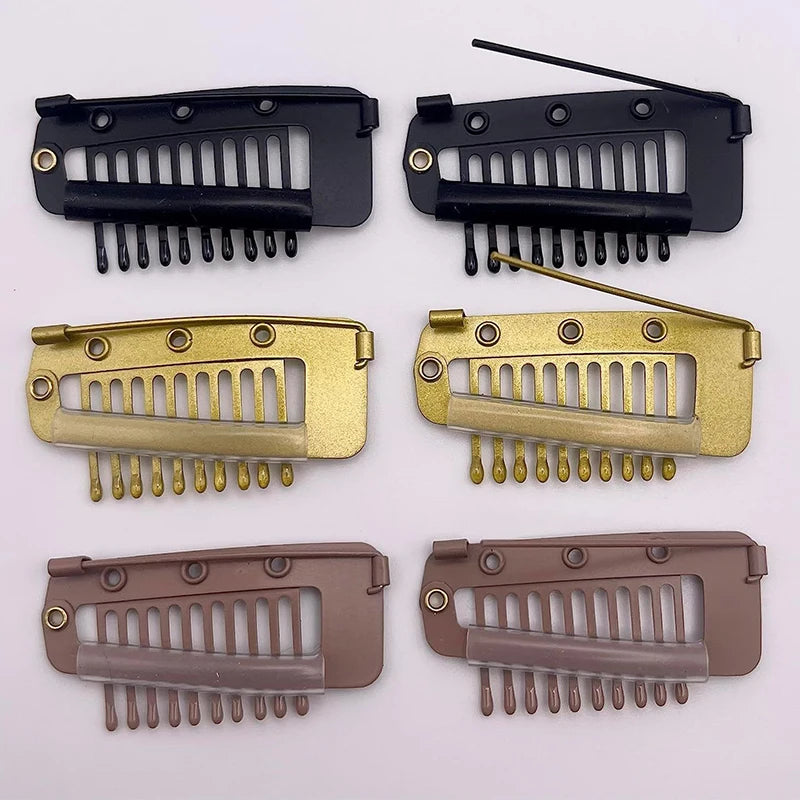 1/5 Pcs With Safety Pin 10-Teeth Strong Chunni Grip Hair Clip Comb Setting Grip Clips Stainless Stee