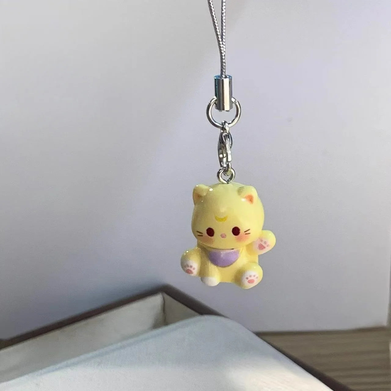 3D Cartoon Resin Cat Keychain Phone Chain Student Bag Charm Pendant Anti Lost Phone L alternate view