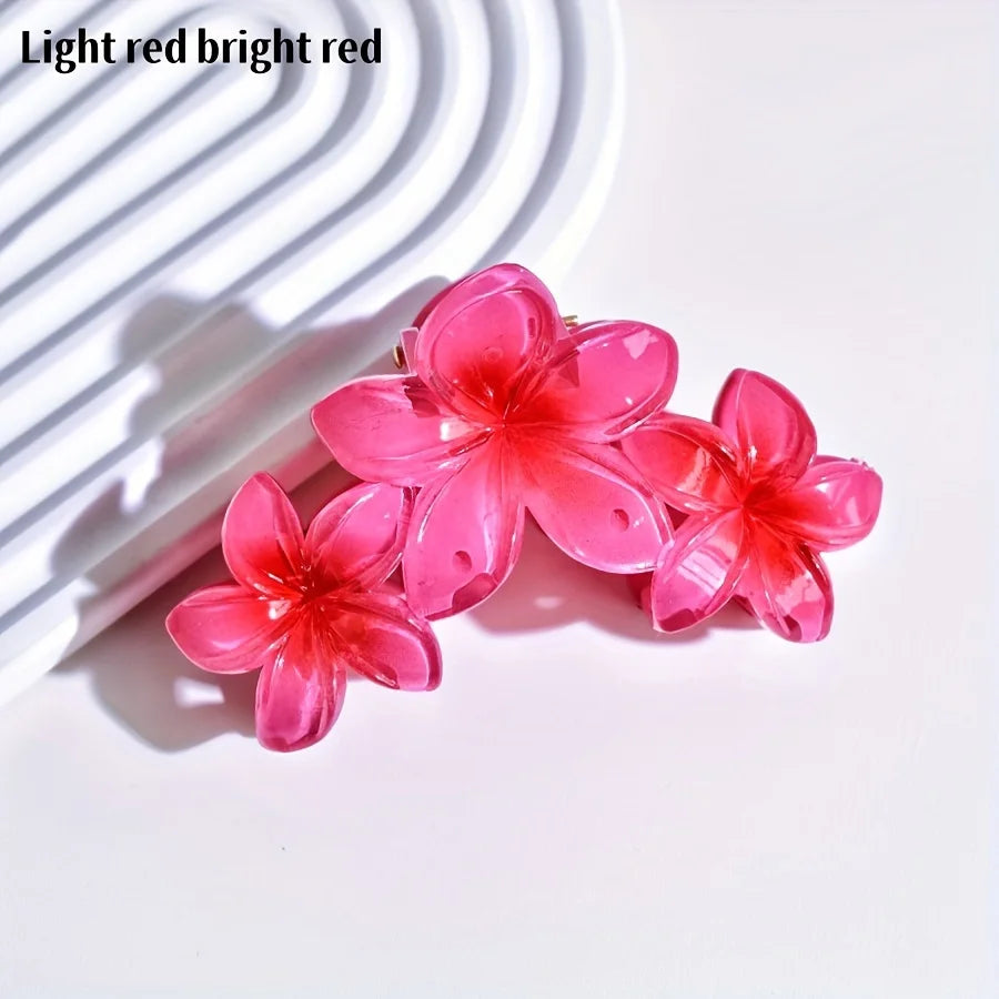 1 Set of Women's Contrast Color Flower Hair Claw Daily Various Scenes Hair Spring and Summer New Hair Accessories