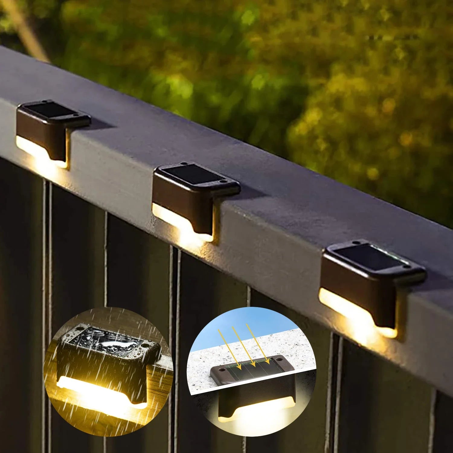 LED Lights Outdoor Garden Light Deck Lamp Solar Stairs Light Waterproof