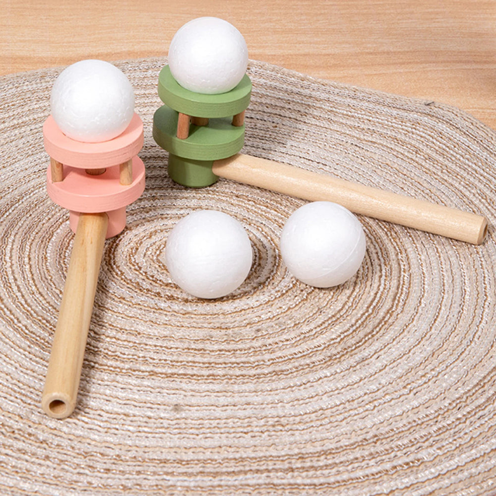 Wooden Balance Blowing Toys Blowing Pipe Whistles Balls Toys Floating Blow Pipe Balls alternate view
