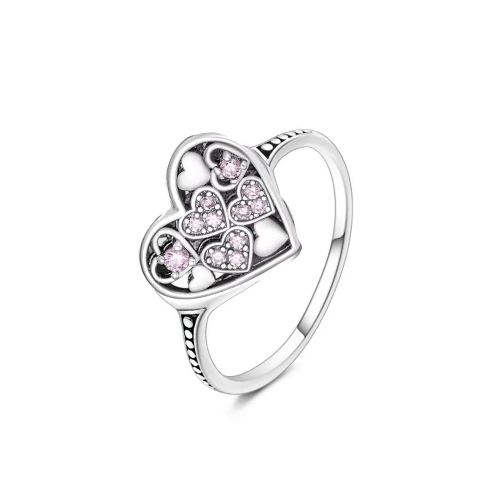 Sparkling Pink Bow Lotus Elephant Ring | Women's Wedding Banquet Jewelry Gift close-up view