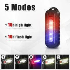 USB Rechargeable LED Flashlight with Shoulder Clip and Warning Flashing Light | Keych alternate view