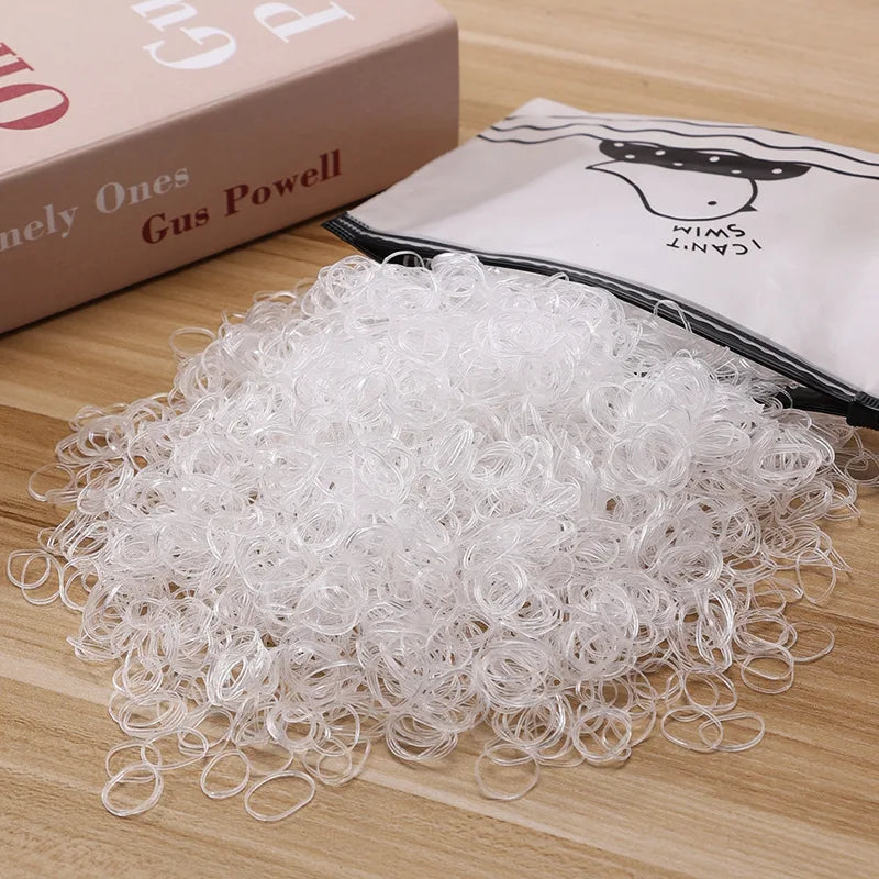 500/1000/2000pcs Girls Colourful Disposable Rubber Band Hair Ties Headband Children P alternate view