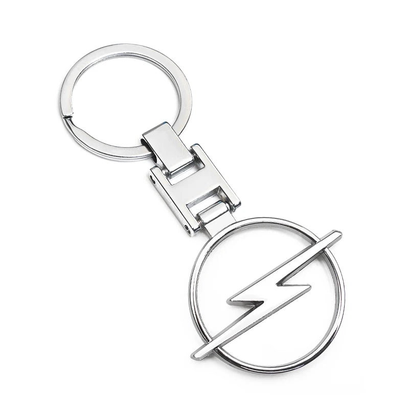 Opel Astra Keychain | Metal Emblem Key Ring for Vauxhall Fans close-up view