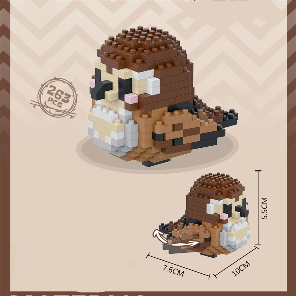 Cute Bird Building Blocks Set | Creative Educational Toy for Teens and Adults detail view