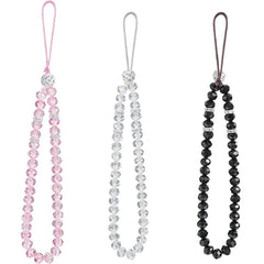 Crystal Beads Phone Charm Phone Lanyard Strap Hand Wrist Lanyard Strap Ladies Anti-Lost Beaded Wrist