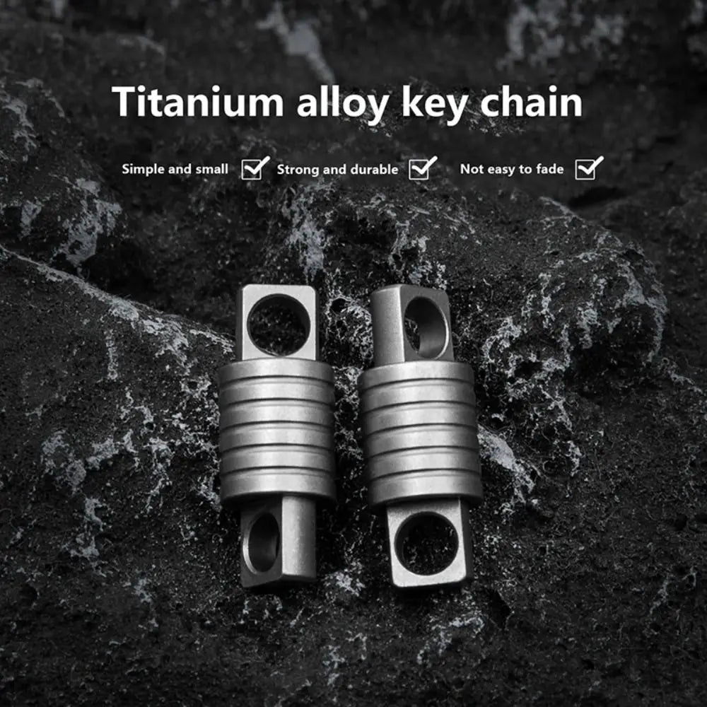 Quick Release 360° Titanium Keychain Swivel | Mini Spinner Buckle Holder close-up view